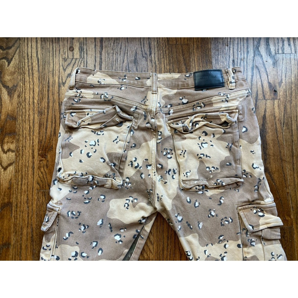 Valabasas Jeans Mens Size 38 Chocolate Chip Desert Camo Skinny Flare Cargo - Picture 11 of 11